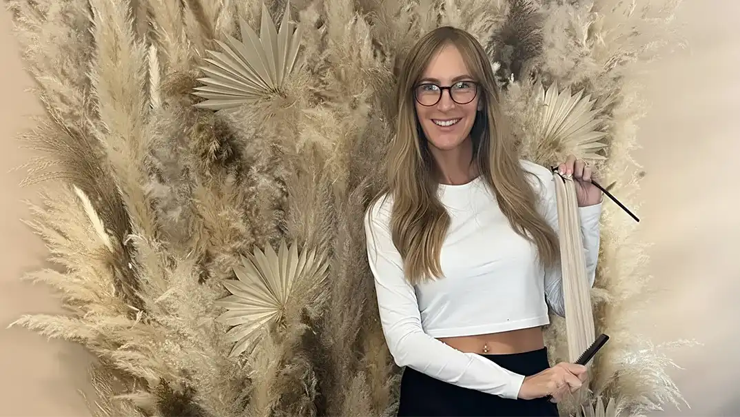 Mesh integration hair system result shown with natural-looking volume